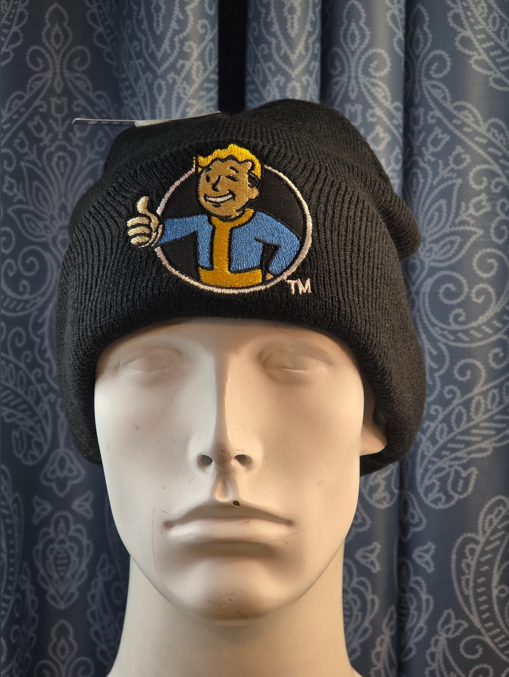 Fallout Vault Boy "Approves" Beanie Hat Black Bioworld NWT Official Bethesda